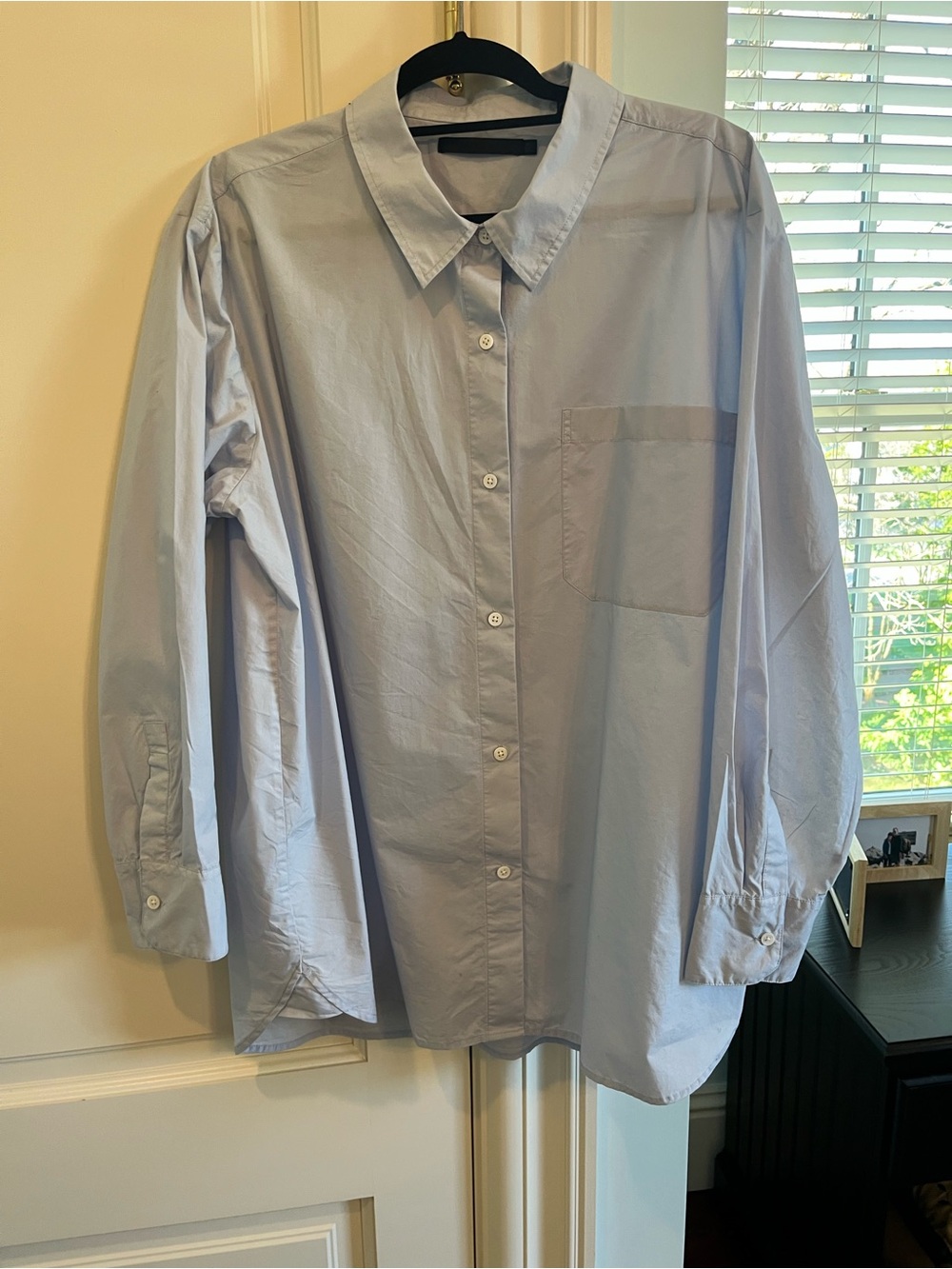Jenni Kayne Light Blue Cotton Button-Up Blouse